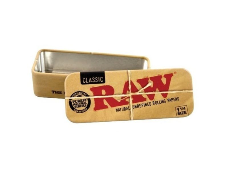 RAW Lata Rectangular Tin Cone Caddy Prerolled 79 mm.